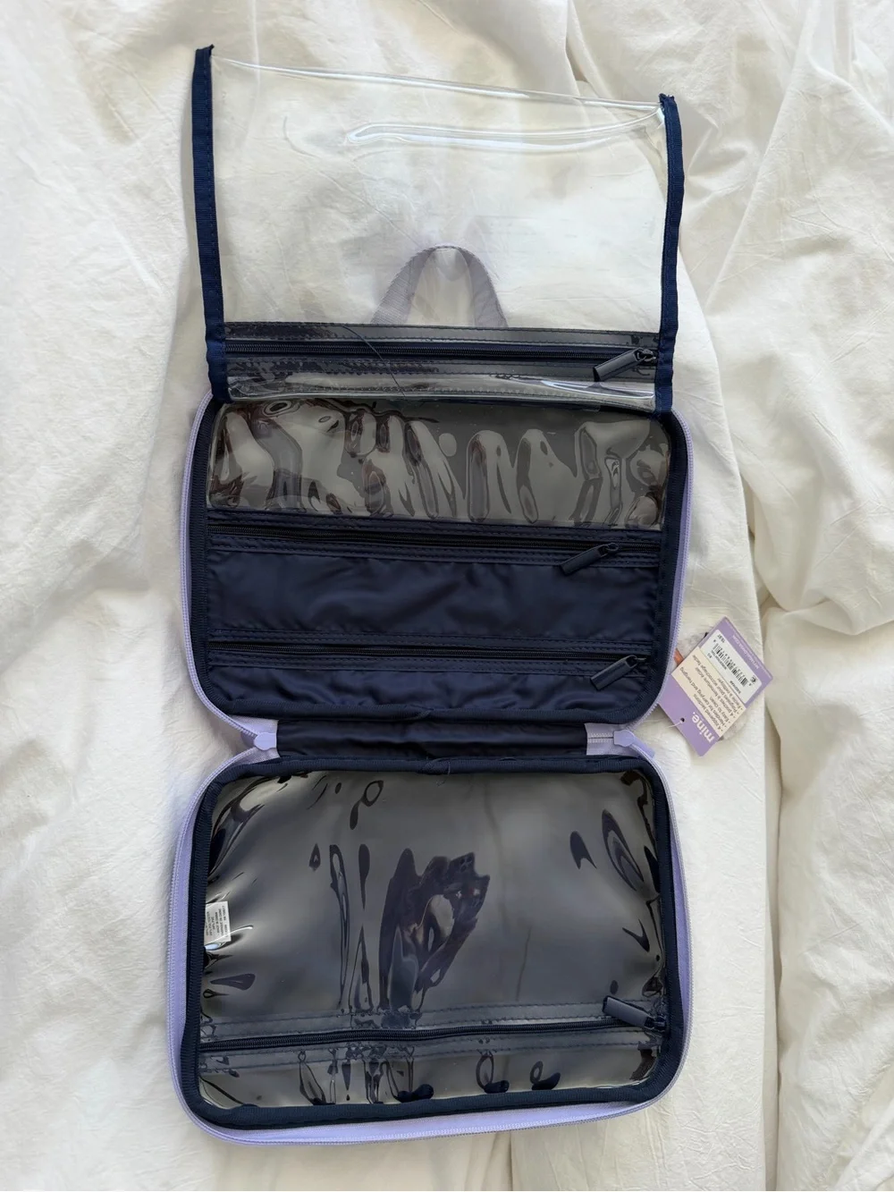 NWT Striped Cosmetic Bag